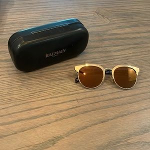 Balmain gold sunglasses with case